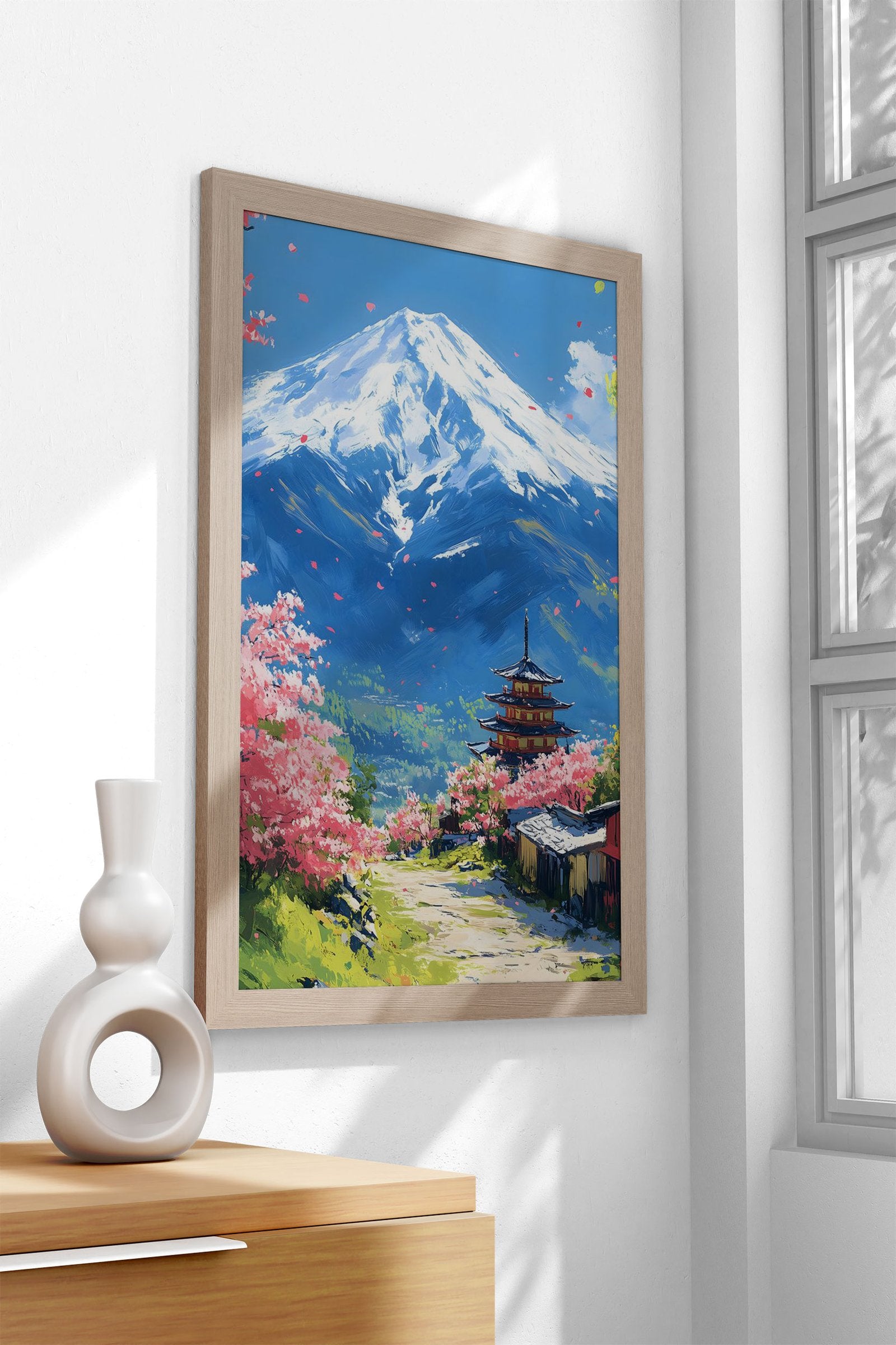 Mount Fuji Spring Landscape Cherryblossom Asian Style Poster | Wall Art for Home & Office | High-Quality Print - High-Quality Visual Display