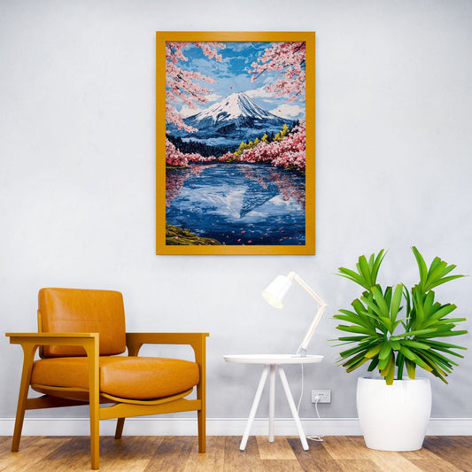 Mount Fuji Spring Landscape Asian Style Poster | Wall Art for Home & Office | High-Quality Print - High-Quality Visual Display
