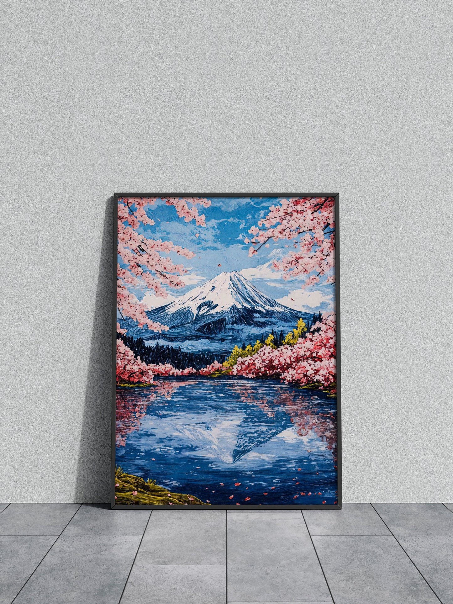 Mount Fuji Spring Landscape Asian Style Poster | Wall Art for Home & Office | High-Quality Print - High-Quality Visual Display