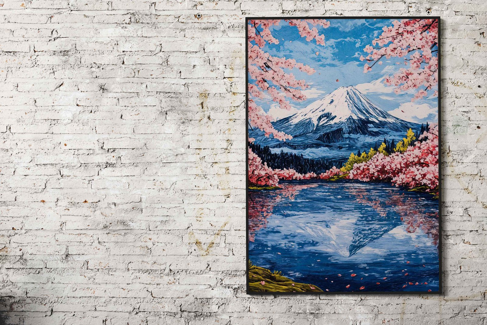 Mount Fuji Spring Landscape Asian Style Poster | Wall Art for Home & Office | High-Quality Print - High-Quality Visual Display