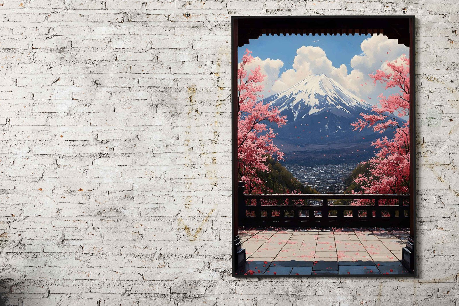 Mount Fuji Spring View Asian Style Poster | Wall Art for Home & Office | High-Quality Print - High-Quality Visual Display