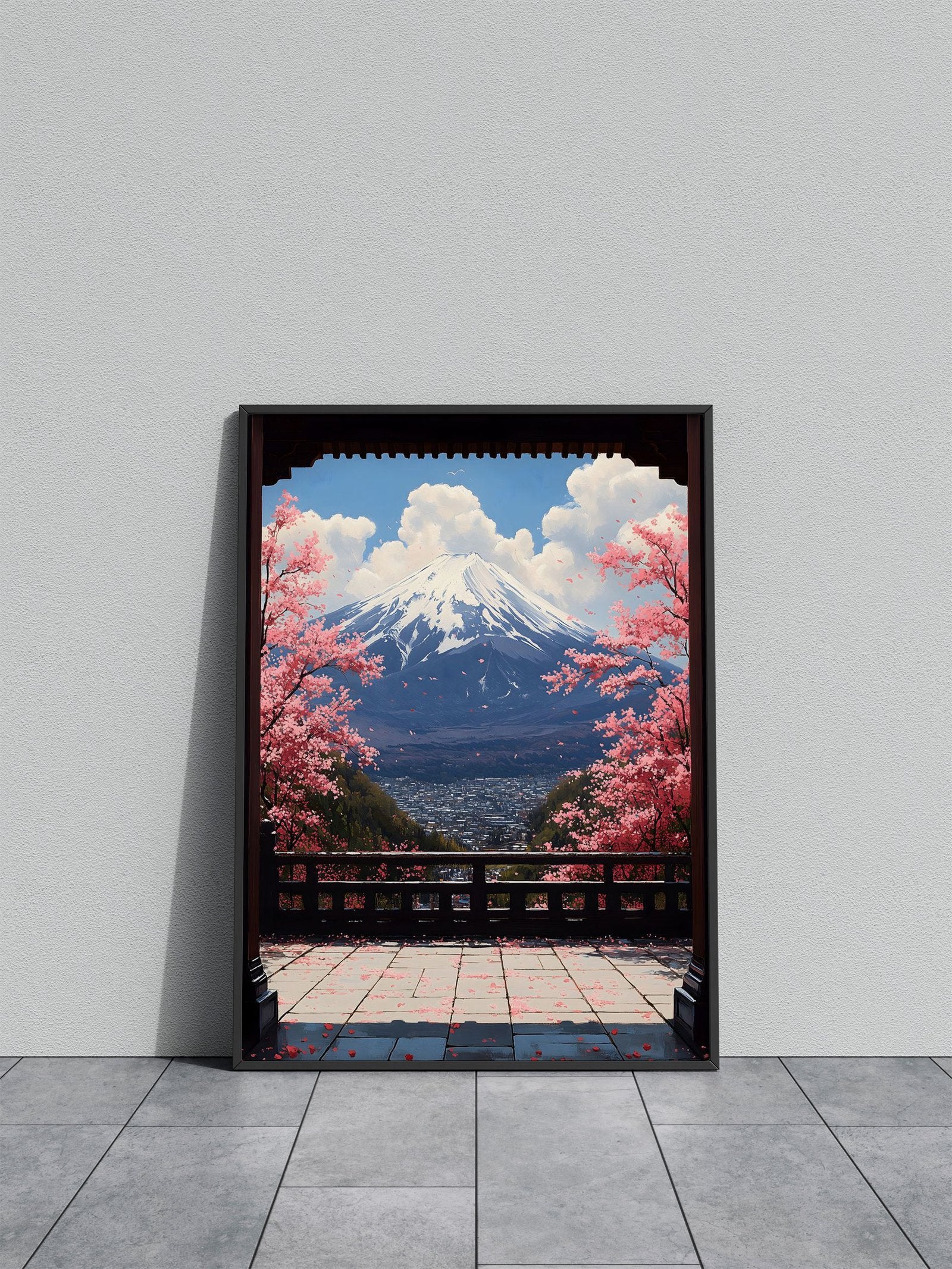 Mount Fuji Spring View Asian Style Poster | Wall Art for Home & Office | High-Quality Print - High-Quality Visual Display