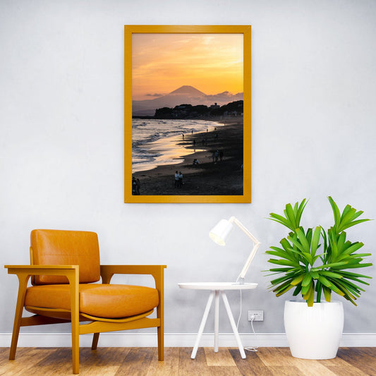 Mount Fuji Sunset Beach Asian Style Poster | Wall Art for Home & Office | High-Quality Print - High-Quality Visual Display