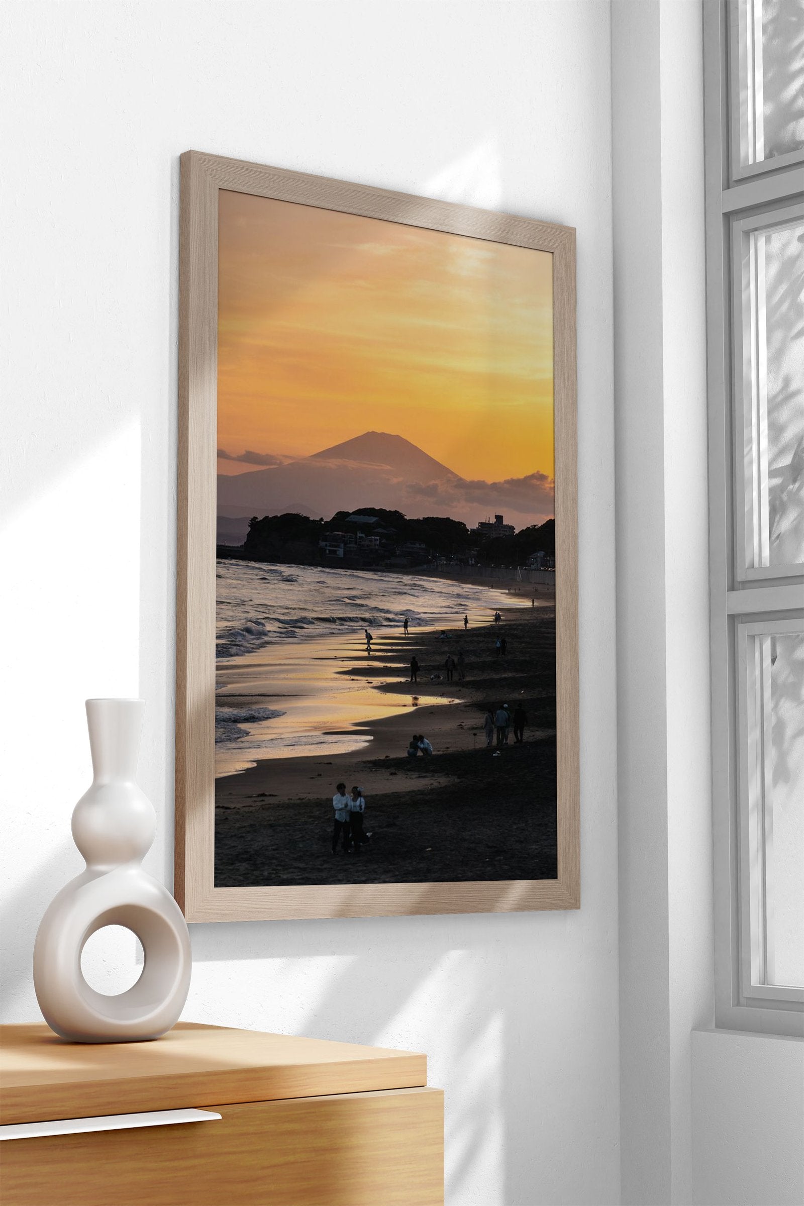 Mount Fuji Sunset Beach Asian Style Poster | Wall Art for Home & Office | High-Quality Print - High-Quality Visual Display