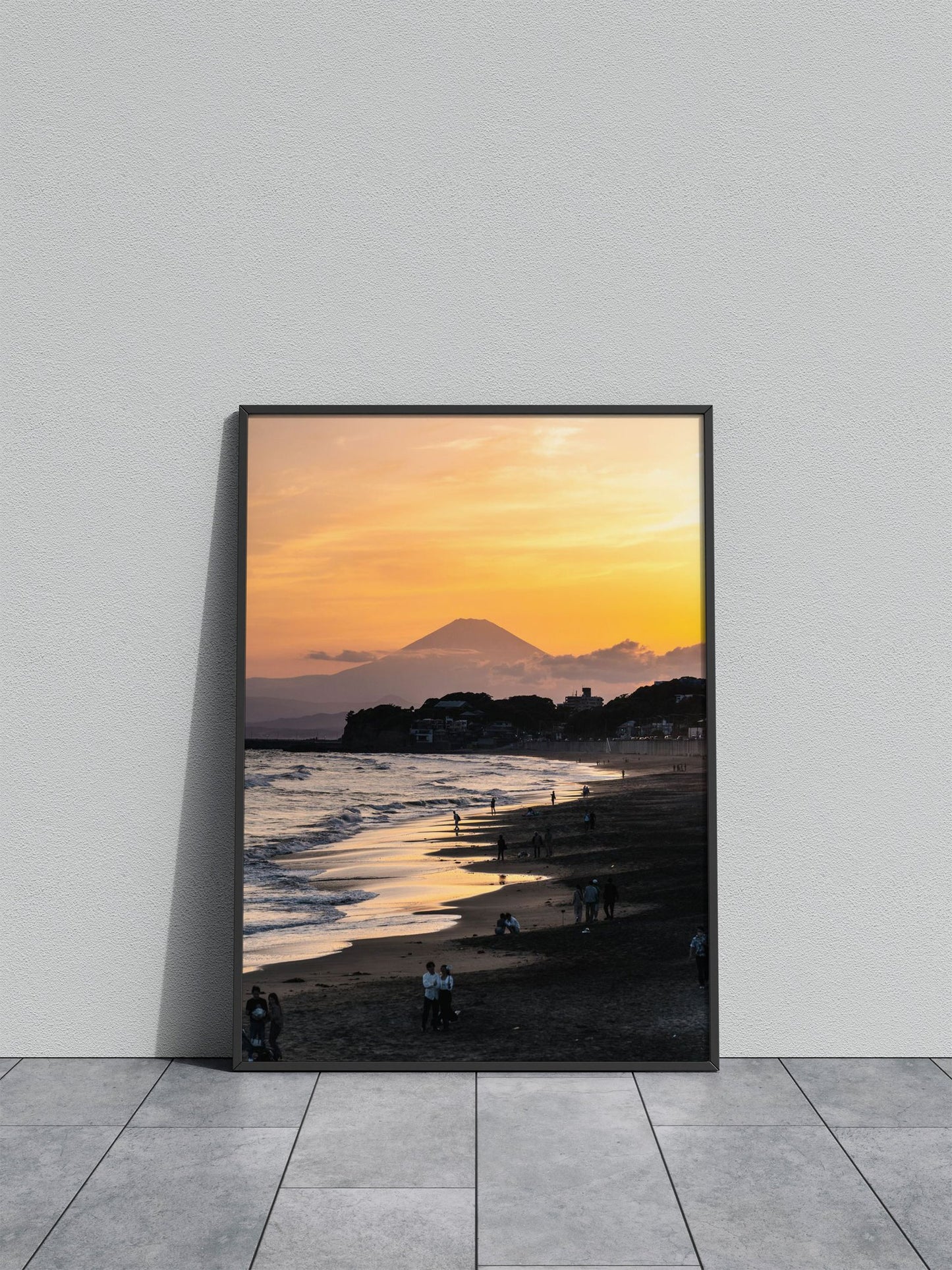 Mount Fuji Sunset Beach Asian Style Poster | Wall Art for Home & Office | High-Quality Print - High-Quality Visual Display
