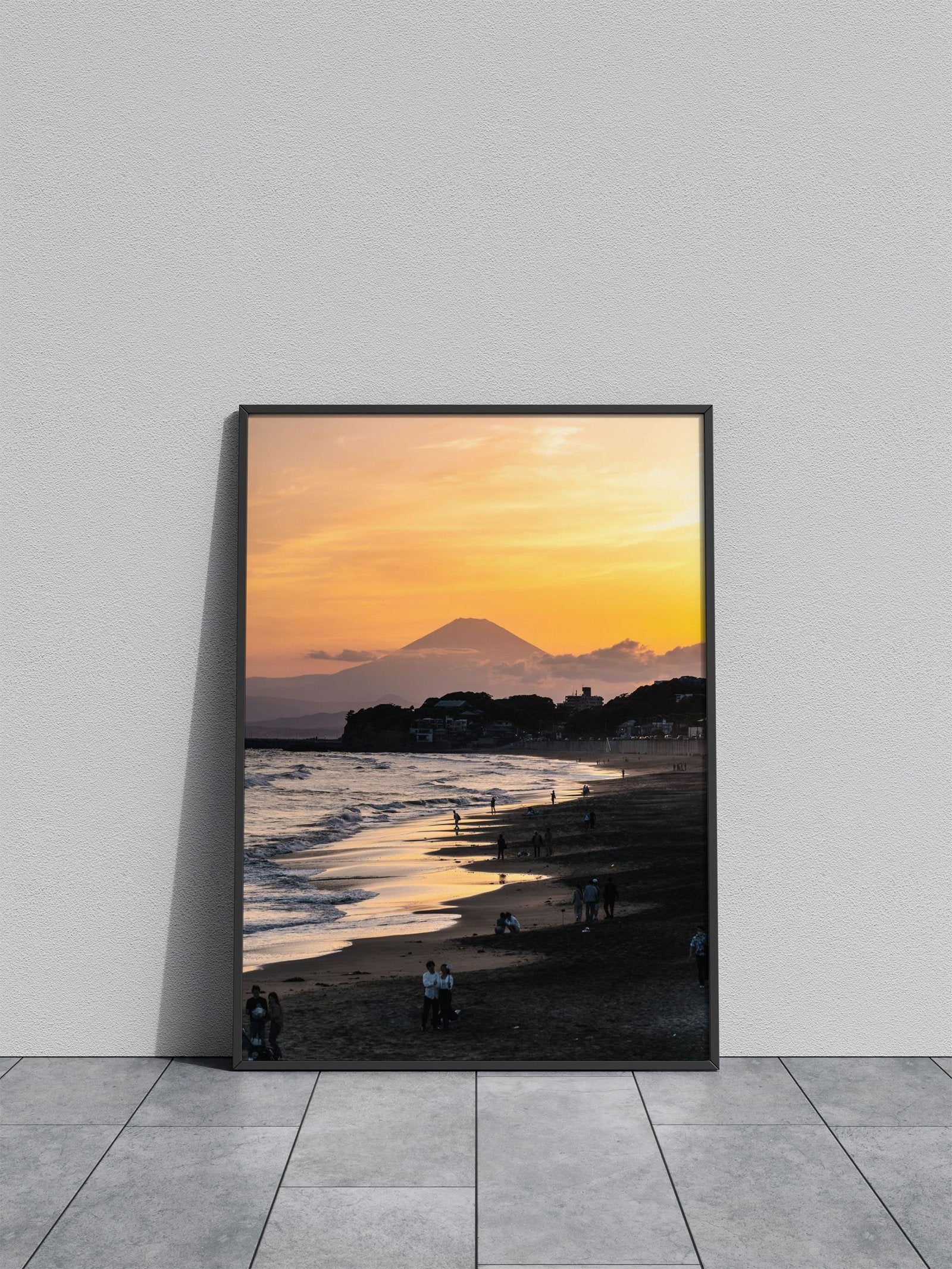 Mount Fuji Sunset Beach Asian Style Poster | Wall Art for Home & Office | High-Quality Print - High-Quality Visual Display
