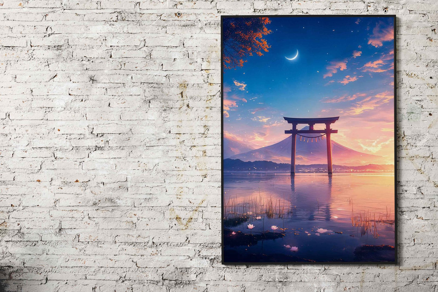 Mount Fuji Torii Gate Asian Style Poster | Wall Art for Home & Office | High-Quality Print - High-Quality Visual Display