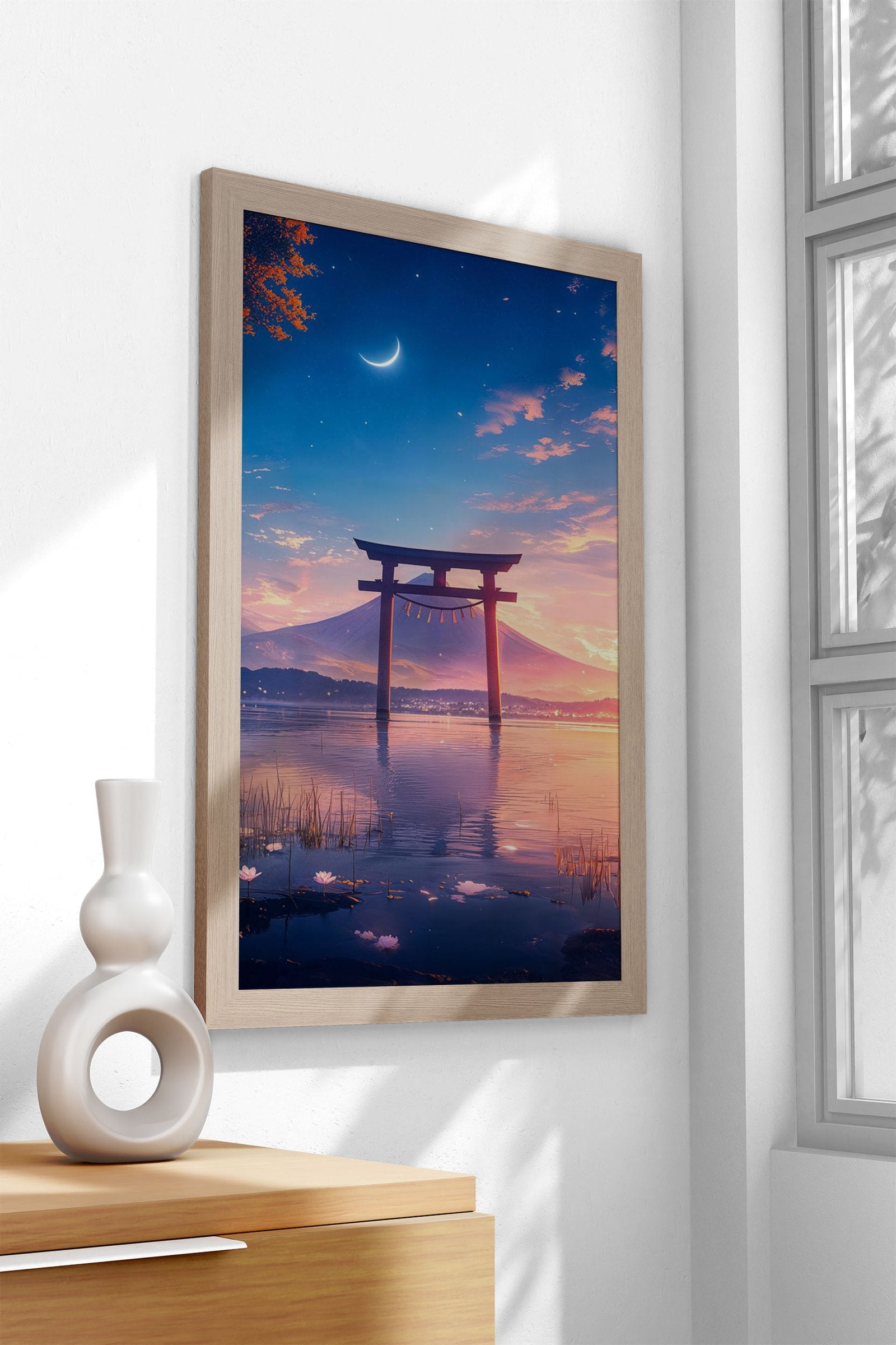 Mount Fuji Torii Gate Asian Style Poster | Wall Art for Home & Office | High-Quality Print - High-Quality Visual Display