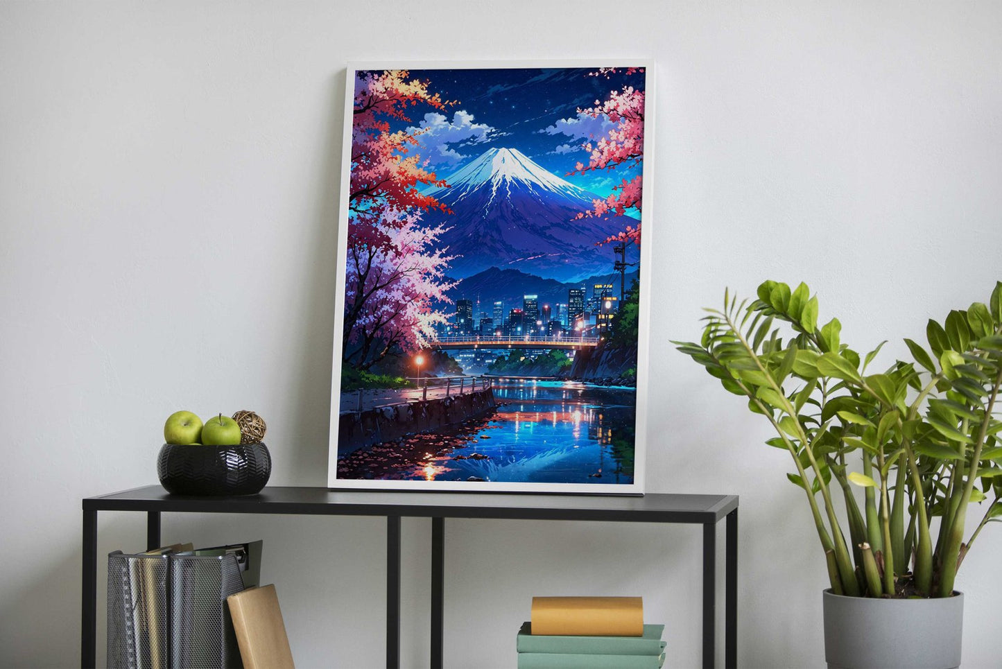 Mount Fuji Vibrant Neon Asian Style Poster | Wall Art for Home & Office | High-Quality Print - High-Quality Visual Display