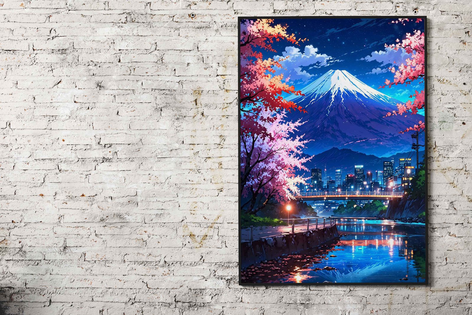 Mount Fuji Vibrant Neon Asian Style Poster | Wall Art for Home & Office | High-Quality Print - High-Quality Visual Display
