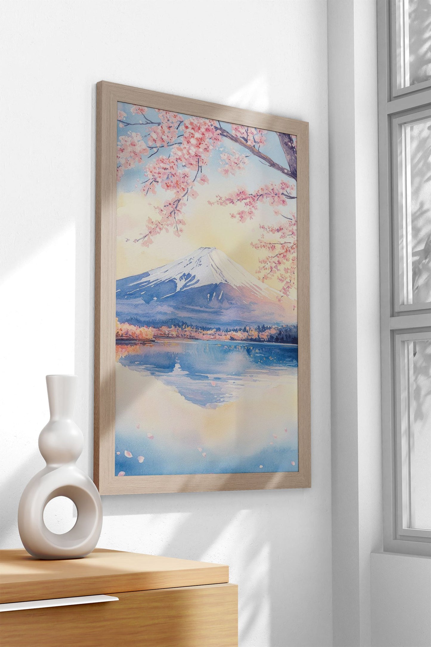 Mount Fuji Watercolor Asian Style Poster | Wall Art for Home & Office | High-Quality Print - High-Quality Visual Display