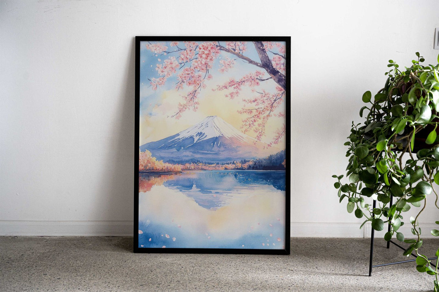 Mount Fuji Watercolor Asian Style Poster | Wall Art for Home & Office | High-Quality Print - High-Quality Visual Display