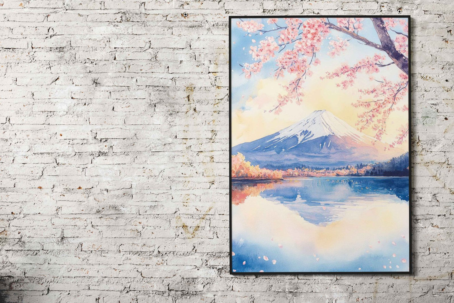 Mount Fuji Watercolor Asian Style Poster | Wall Art for Home & Office | High-Quality Print - High-Quality Visual Display