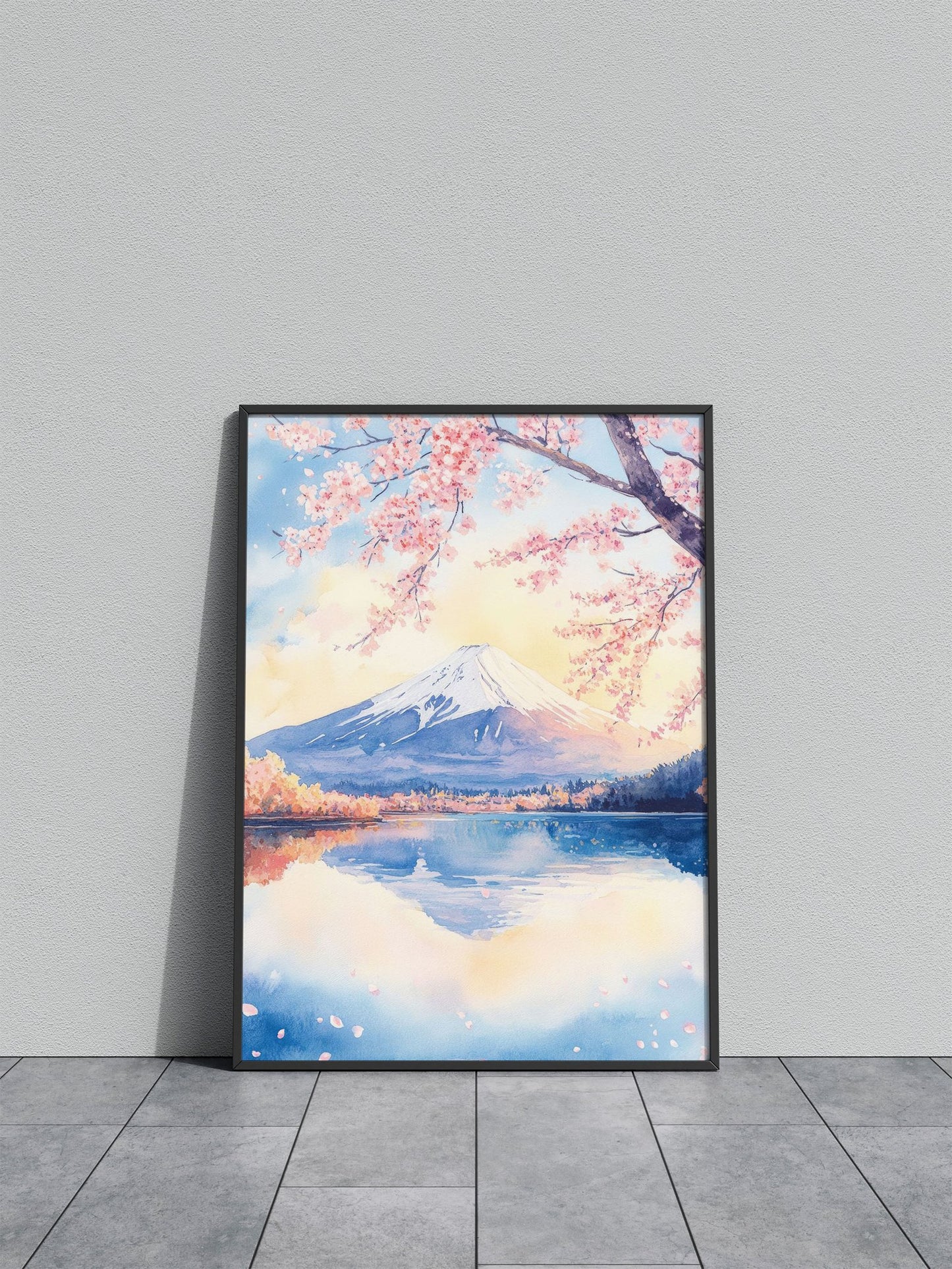 Mount Fuji Watercolor Asian Style Poster | Wall Art for Home & Office | High-Quality Print - High-Quality Visual Display