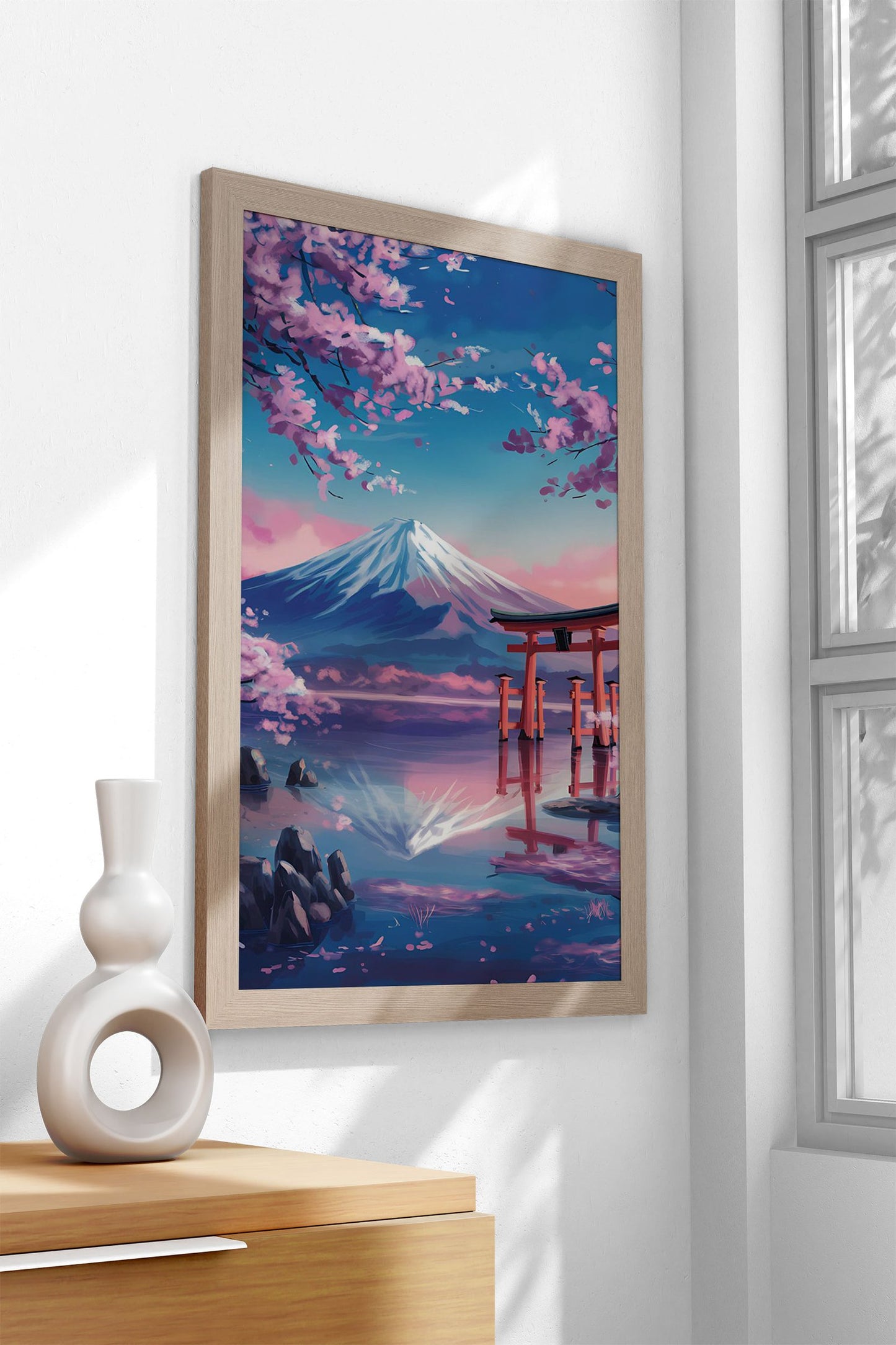 Mount Fuji & Cherry Blossoms Asian Style Poster | Wall Art for Home & Office | High-Quality Print - High-Quality Visual Display