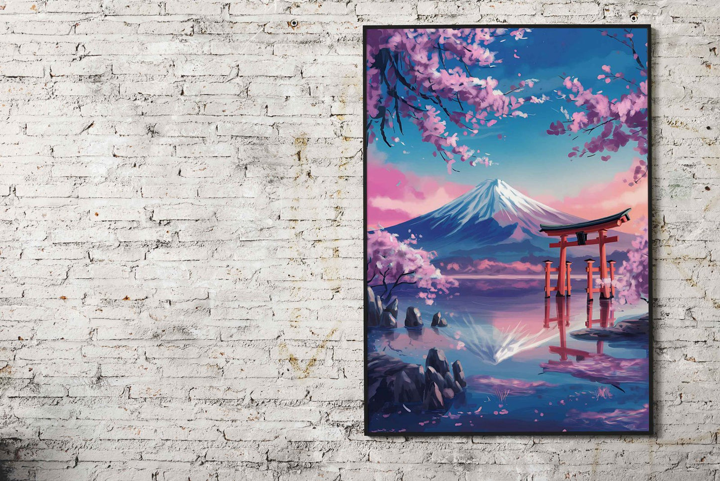 Mount Fuji & Cherry Blossoms Asian Style Poster | Wall Art for Home & Office | High-Quality Print - High-Quality Visual Display