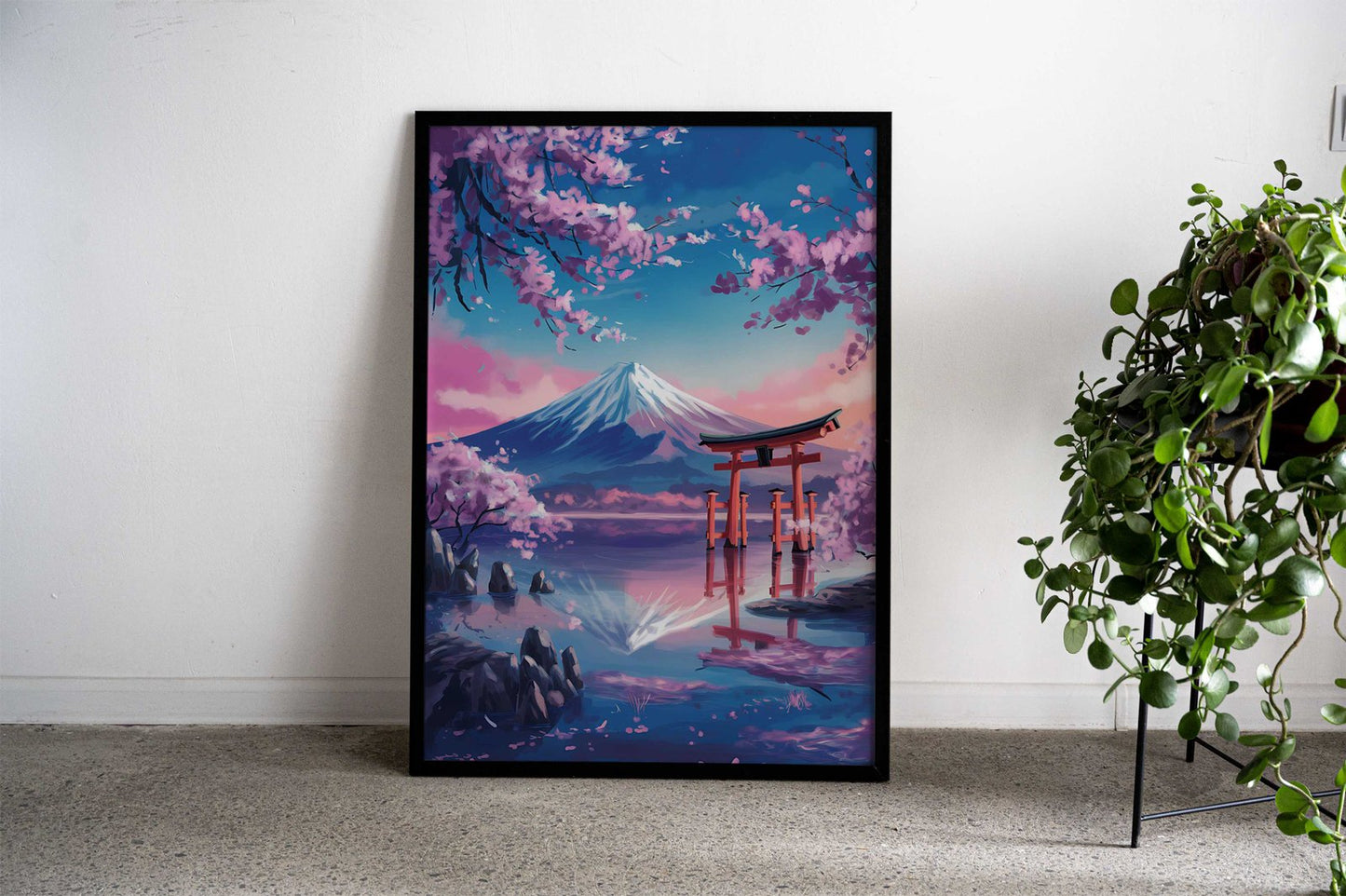 Mount Fuji & Cherry Blossoms Asian Style Poster | Wall Art for Home & Office | High-Quality Print - High-Quality Visual Display