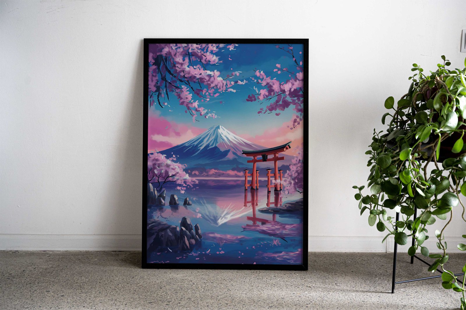 Mount Fuji & Cherry Blossoms Asian Style Poster | Wall Art for Home & Office | High-Quality Print - High-Quality Visual Display