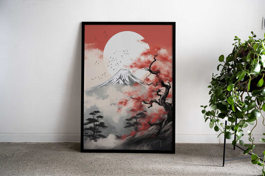 Mount Fujii Landscape Asian Style Poster | Wall Art for Home & Office | High-Quality Print - High-Quality Visual Display