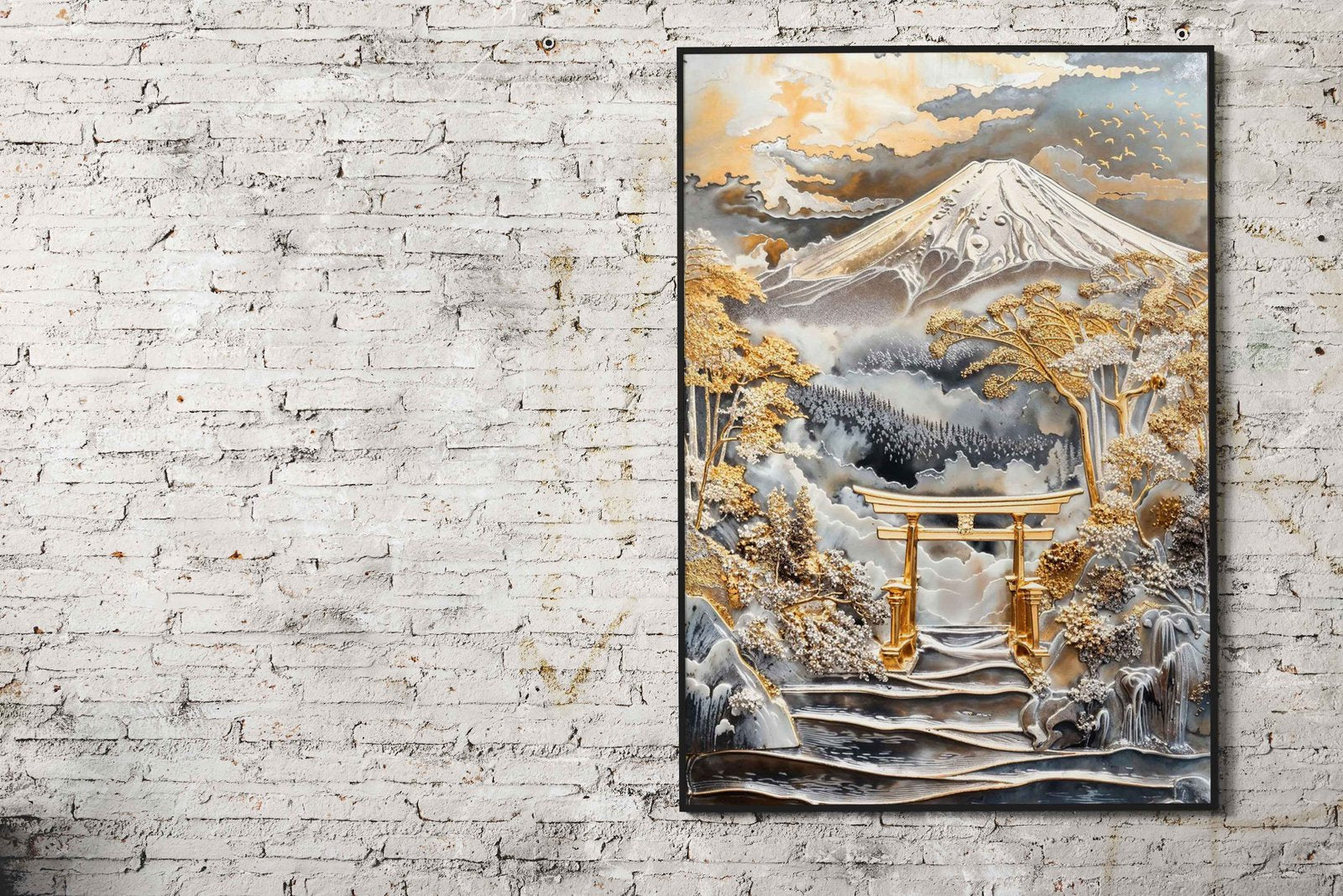 Mount Fujis Golden Gateway Asian Style Poster | Wall Art for Home & Office | High-Quality Print - High-Quality Visual Display