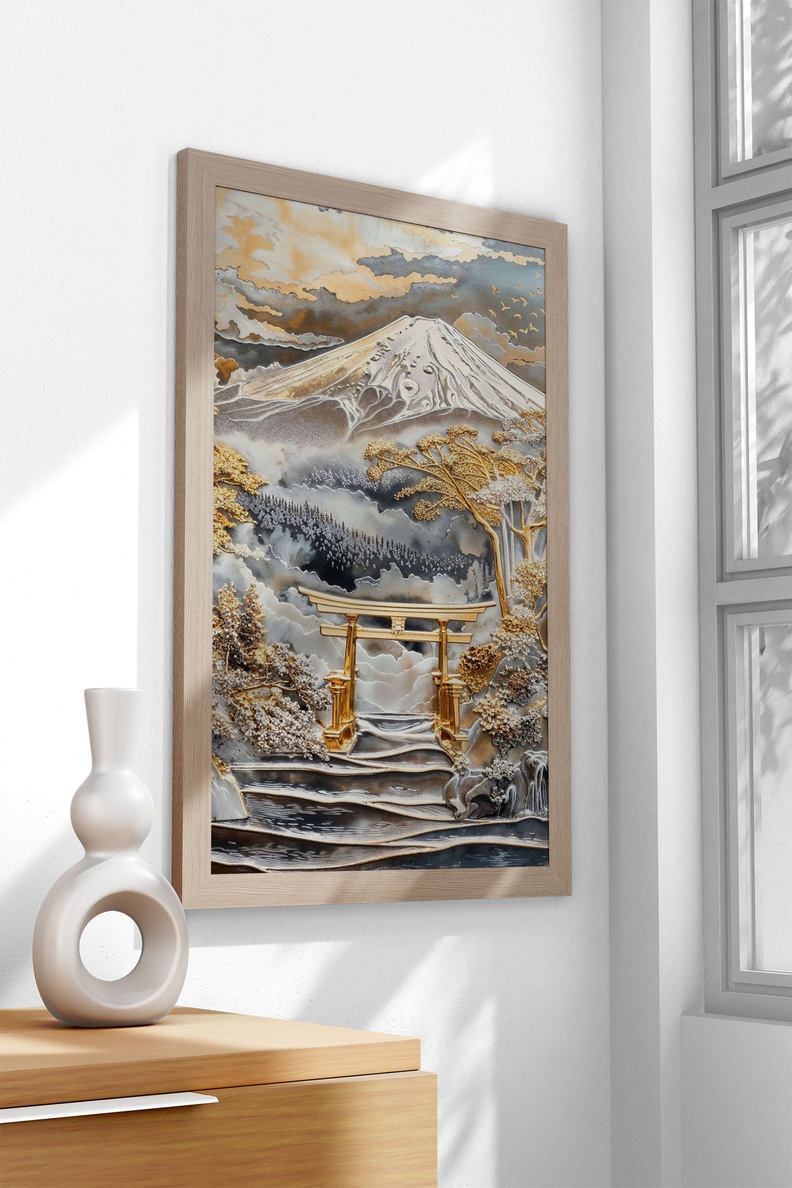 Mount Fujis Golden Gateway Asian Style Poster | Wall Art for Home & Office | High-Quality Print - High-Quality Visual Display