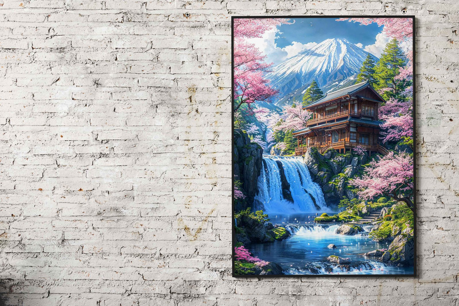 Mount Fujis Peaceful Retreat Asian Style Poster | Wall Art for Home & Office | High-Quality Print - High-Quality Visual Display
