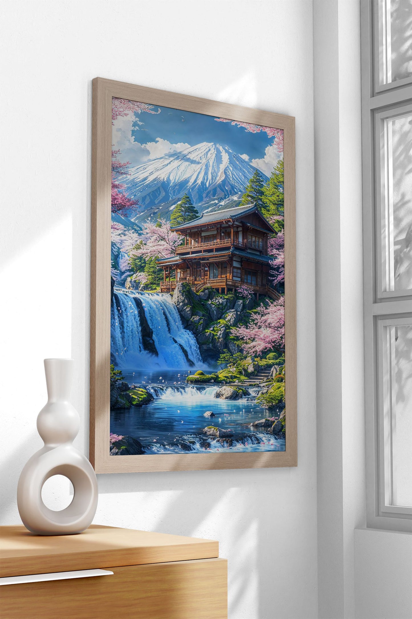 Mount Fujis Peaceful Retreat Asian Style Poster | Wall Art for Home & Office | High-Quality Print - High-Quality Visual Display