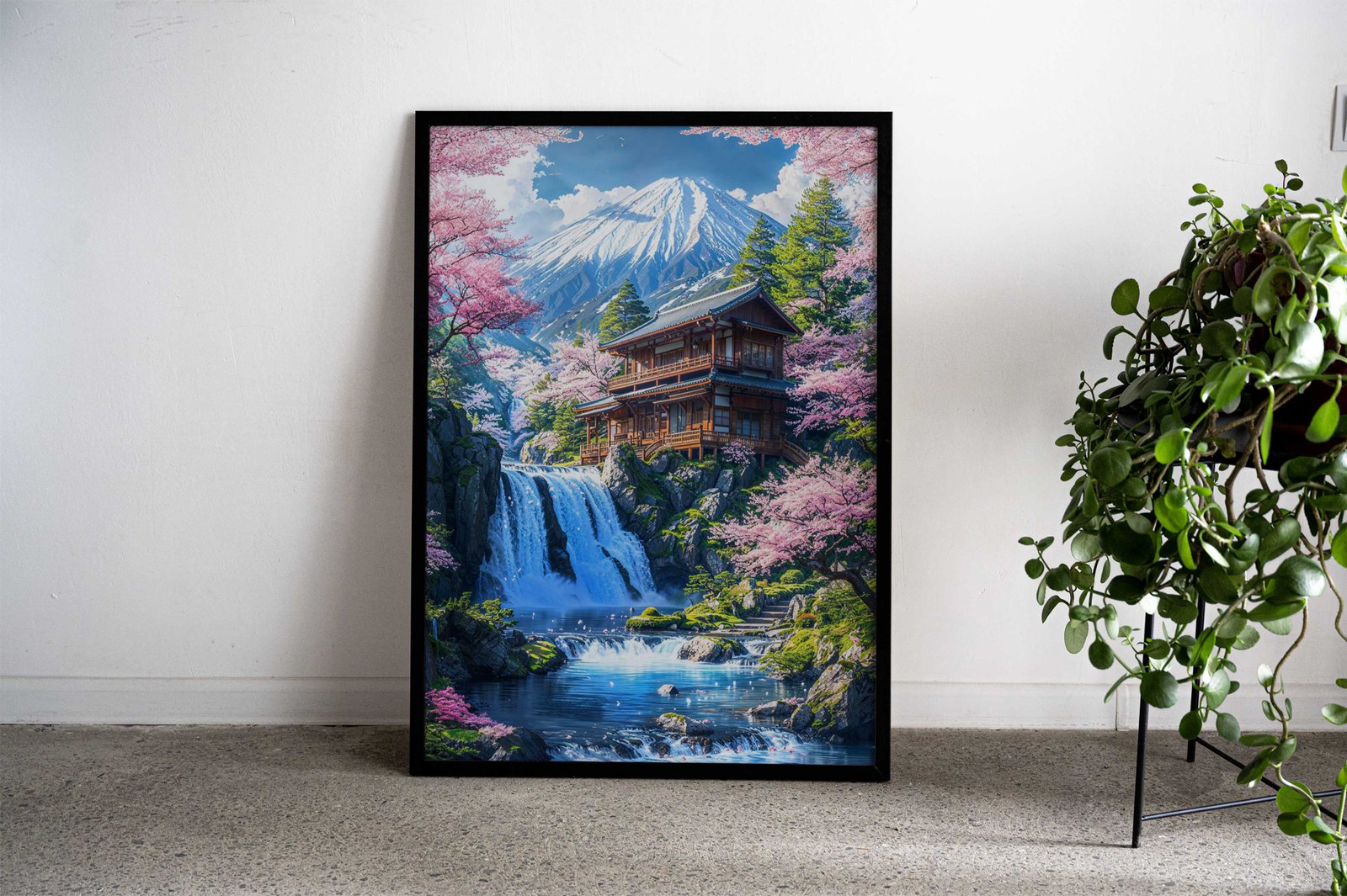 Mount Fujis Peaceful Retreat Asian Style Poster | Wall Art for Home & Office | High-Quality Print - High-Quality Visual Display