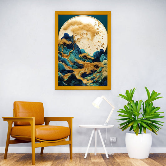 Mountain Bonsai Kintsugi Asian Style Poster | Wall Art for Home & Office | High-Quality Print - High-Quality Visual Display