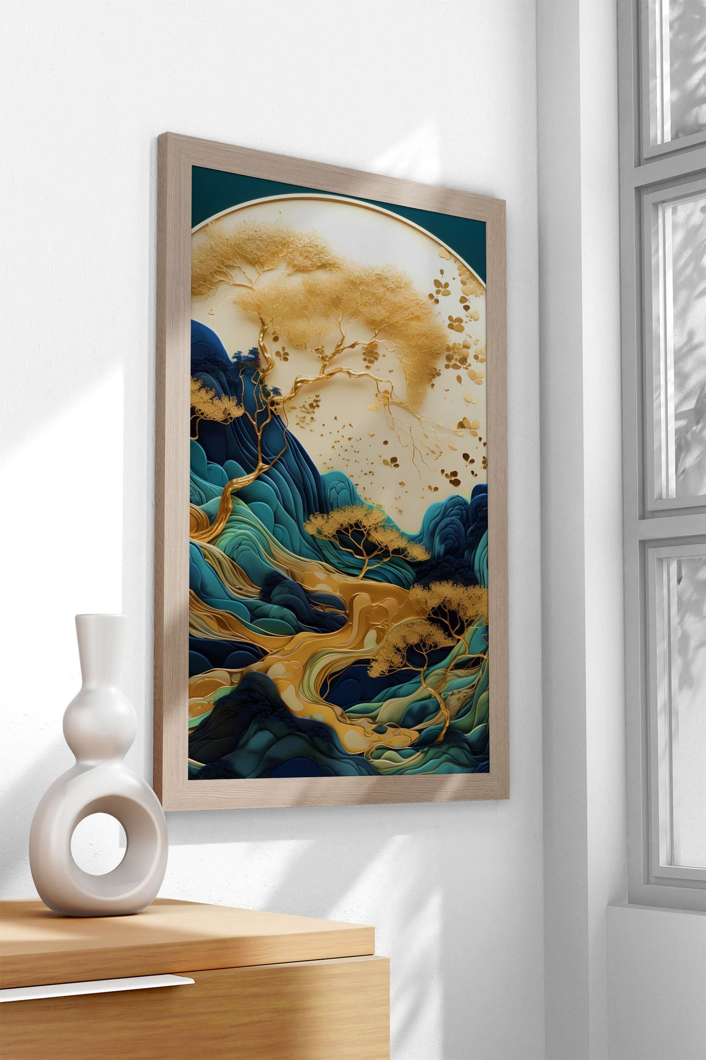 Mountain Bonsai Kintsugi Asian Style Poster | Wall Art for Home & Office | High-Quality Print - High-Quality Visual Display