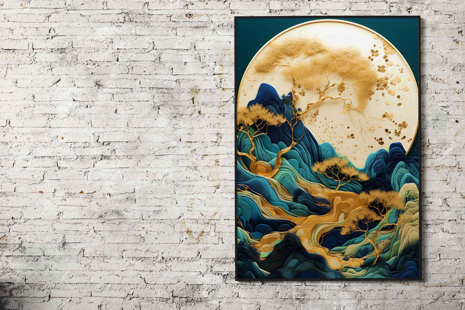 Mountain Bonsai Kintsugi Asian Style Poster | Wall Art for Home & Office | High-Quality Print - High-Quality Visual Display