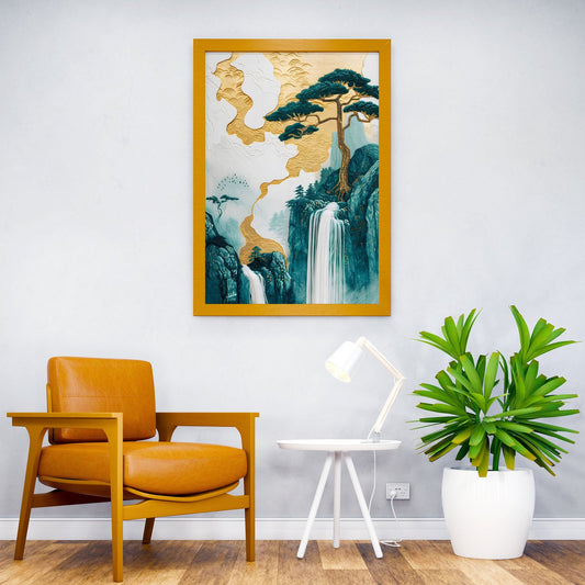 Mountain Bonsai Tree Asian Style Poster | Wall Art for Home & Office | High-Quality Print - High-Quality Visual Display