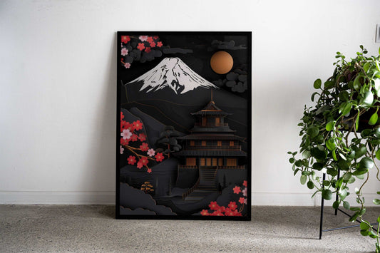 Mountain Dojo Asian Style Poster | Wall Art for Home & Office | High-Quality Print - High-Quality Visual Display
