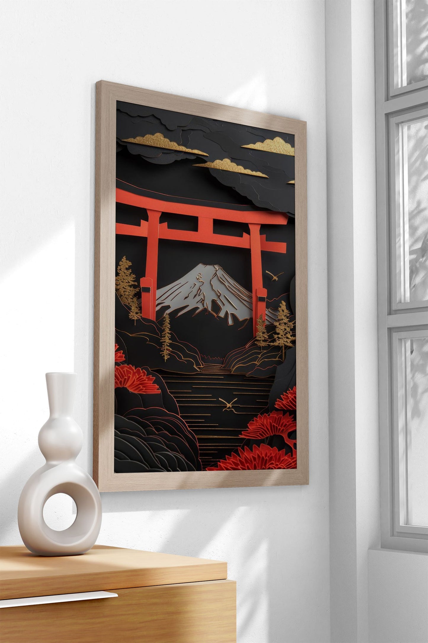 Mountain Torii Gate Asian Style Poster | Wall Art for Home & Office | High-Quality Print - High-Quality Visual Display