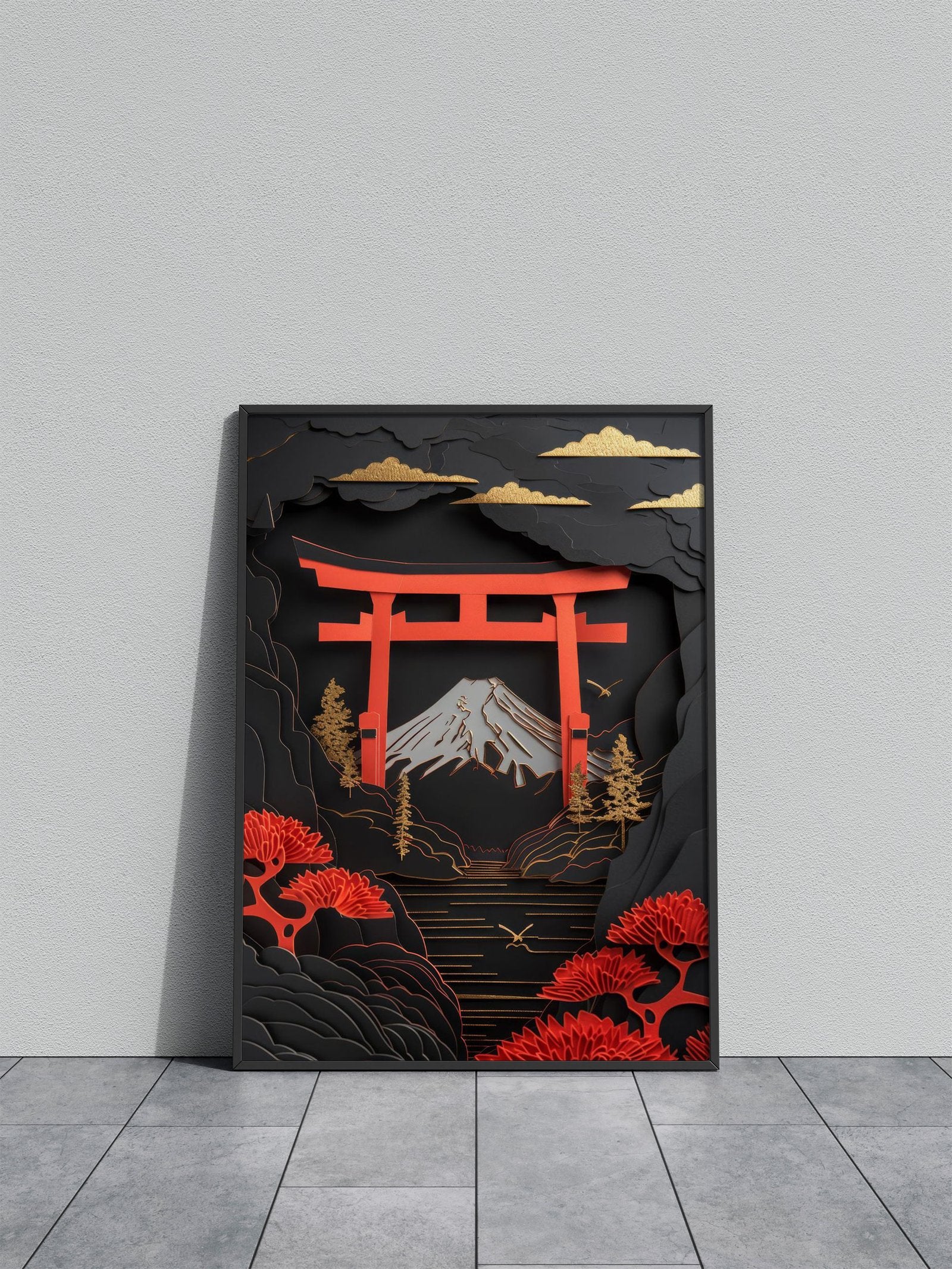 Mountain Torii Gate Asian Style Poster | Wall Art for Home & Office | High-Quality Print - High-Quality Visual Display