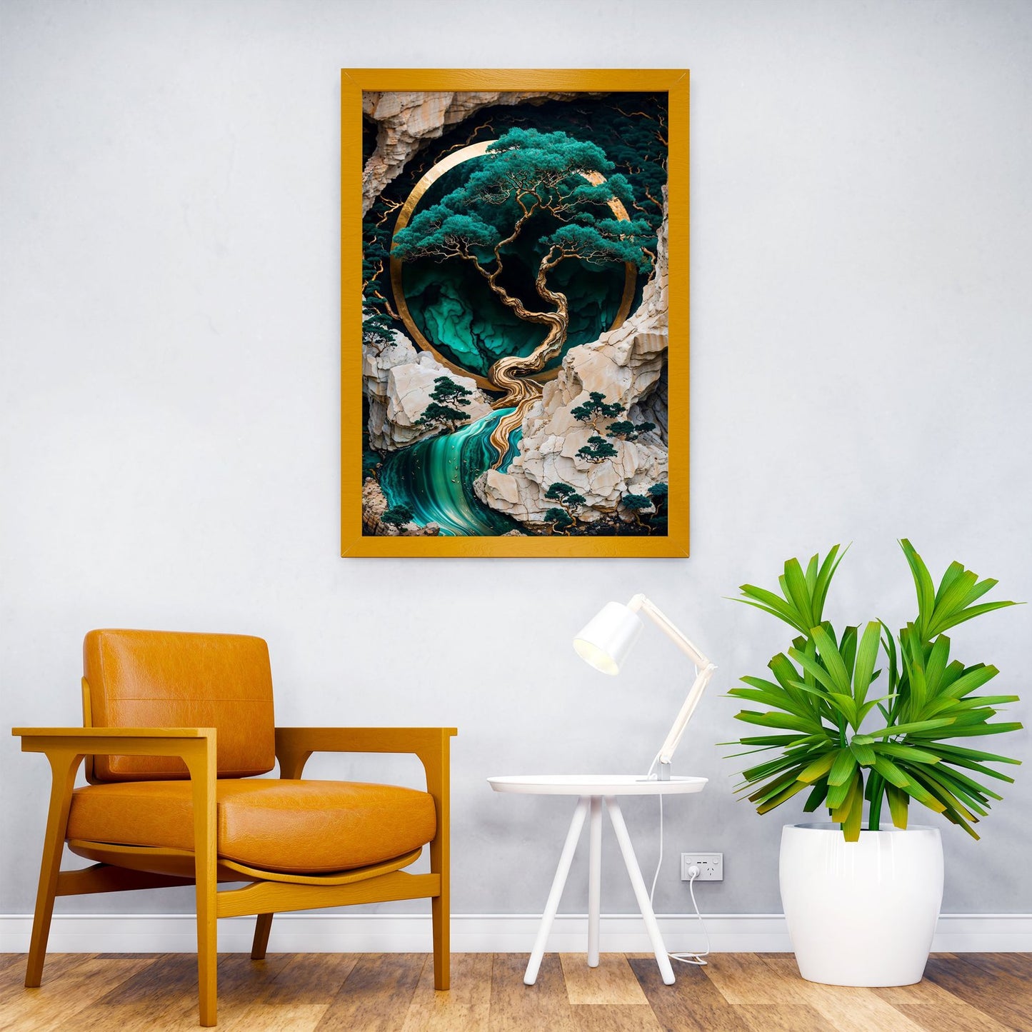 Mountain Tree Kintsugi Art Asian Style Poster | Wall Art for Home & Office | High-Quality Print - High-Quality Visual Display