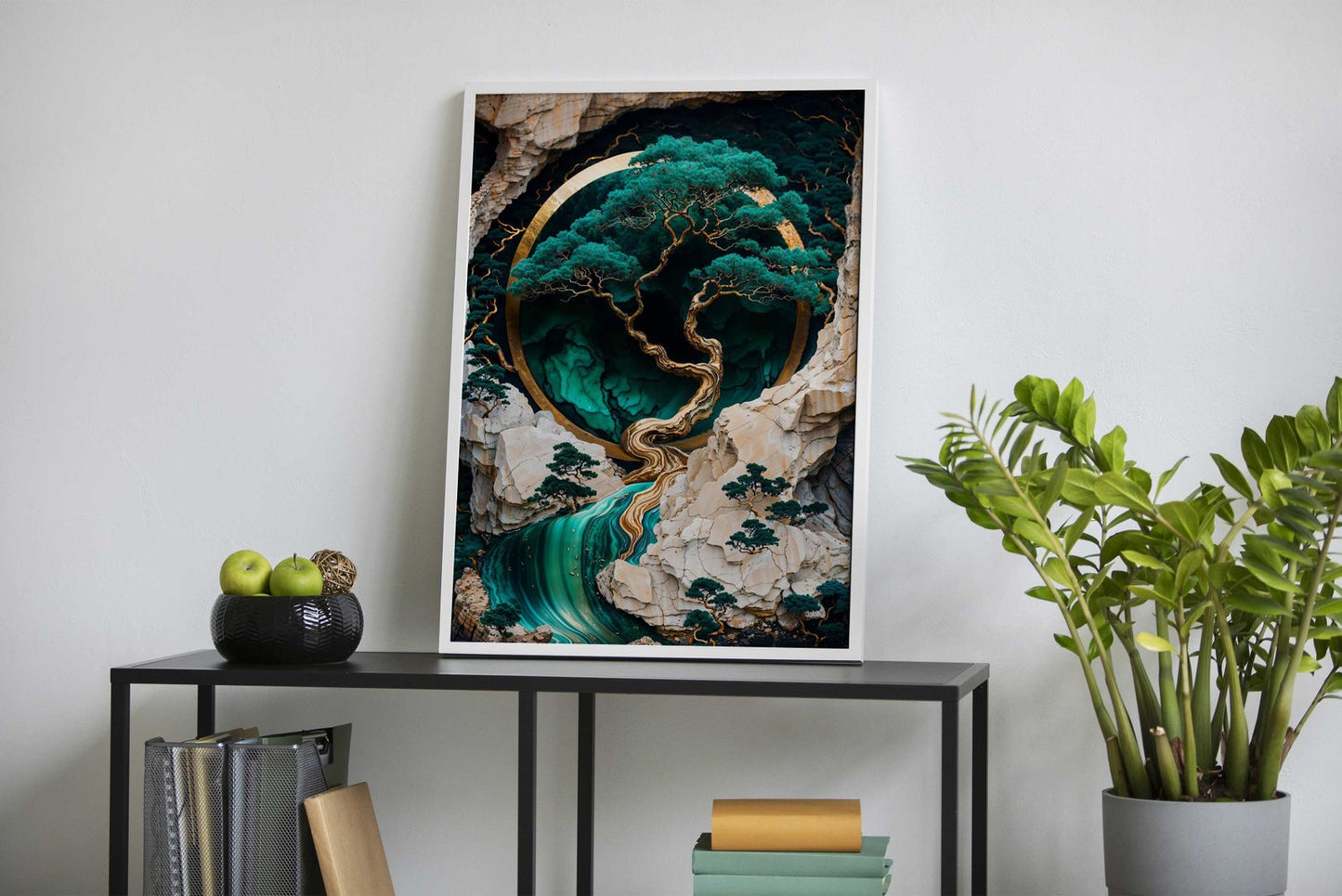 Mountain Tree Kintsugi Art Asian Style Poster | Wall Art for Home & Office | High-Quality Print - High-Quality Visual Display