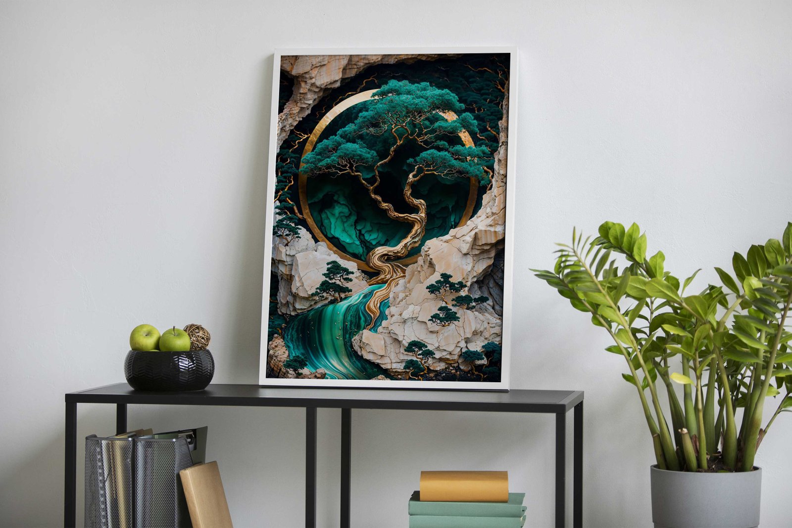 Mountain Tree Kintsugi Art Asian Style Poster | Wall Art for Home & Office | High-Quality Print - High-Quality Visual Display