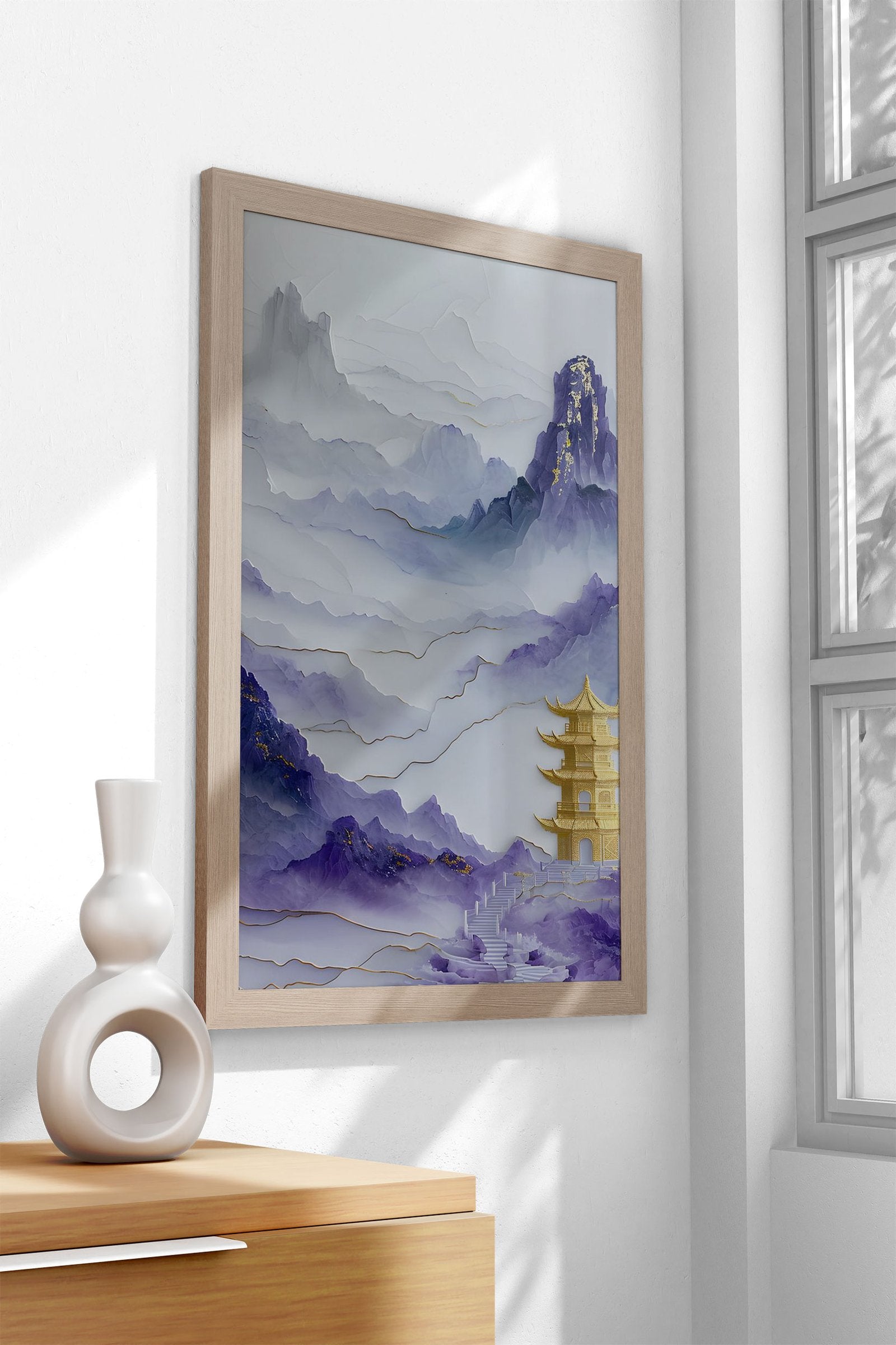 Mountain Tree Asian Style Poster | Wall Art for Home & Office | High-Quality Print - High-Quality Visual Display