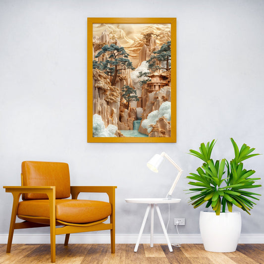 Mountain landscape Asian Style Poster | Wall Art for Home & Office | High-Quality Print - High-Quality Visual Display