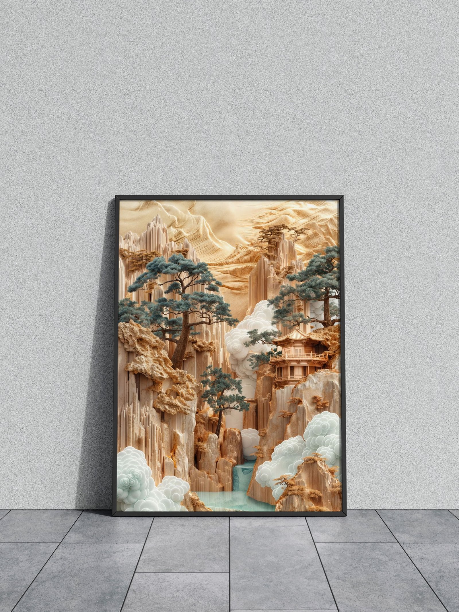 Mountain landscape Asian Style Poster | Wall Art for Home & Office | High-Quality Print - High-Quality Visual Display