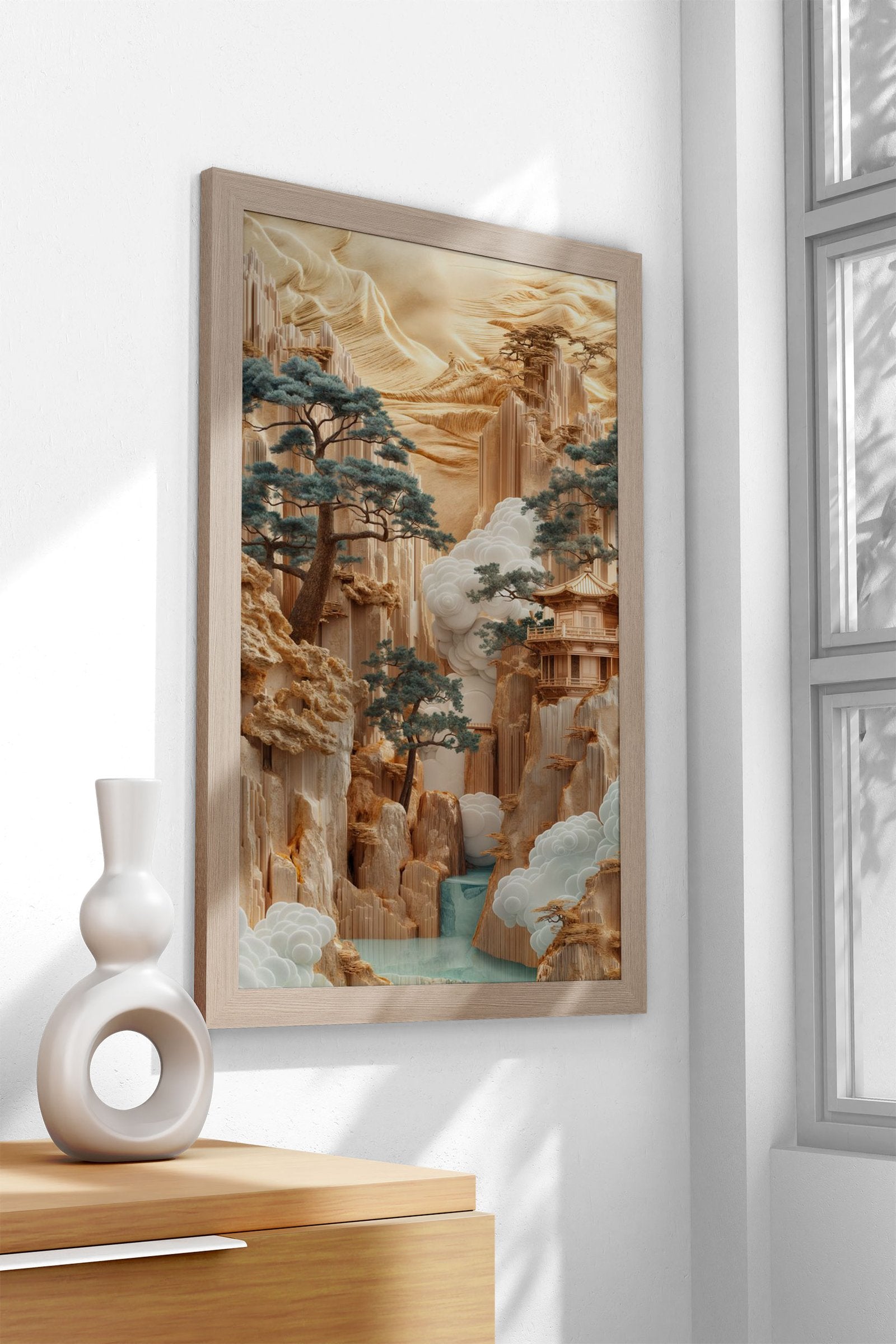 Mountain landscape Asian Style Poster | Wall Art for Home & Office | High-Quality Print - High-Quality Visual Display