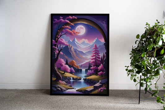 Mountains Japan Landscape Asian Style Poster | Wall Art for Home & Office | High-Quality Print - High-Quality Visual Display