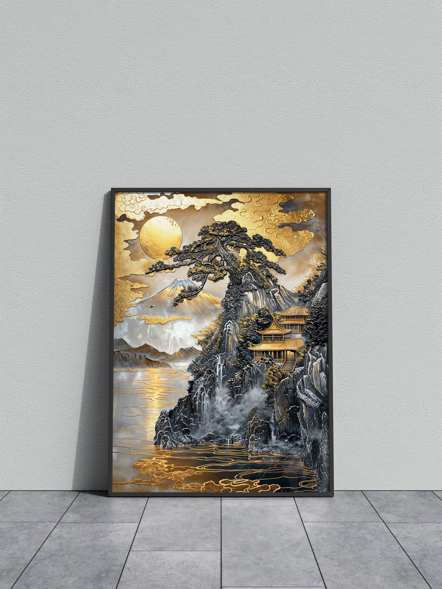 Mountaintop Monastery Asian Style Poster | Wall Art for Home & Office | High-Quality Print - High-Quality Visual Display