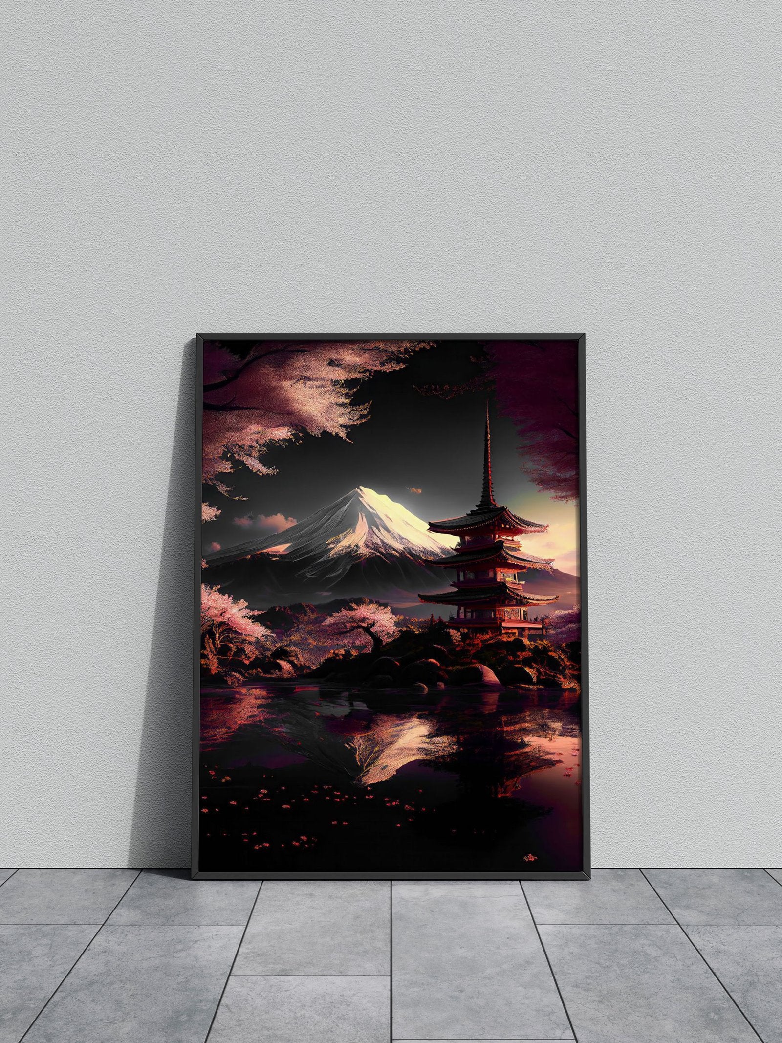Mt Fuji Scenery art Asian Style Poster | Wall Art for Home & Office | High-Quality Print - High-Quality Visual Display
