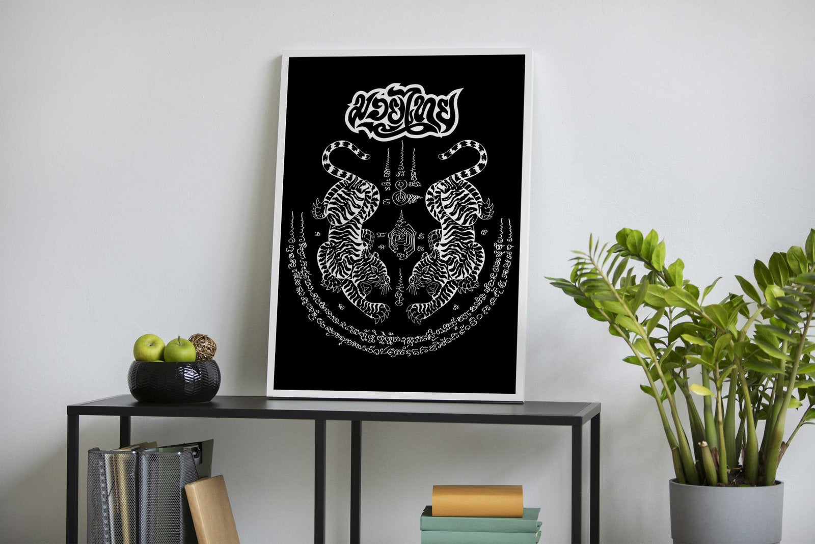 Muaythai Sak Yant Tigers Asian Style Poster | Wall Art for Home & Office | High-Quality Print - High-Quality Visual Display