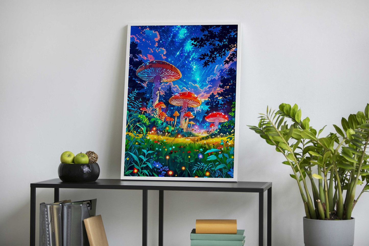 Mushrooms Blue Sky Asian Style Poster | Wall Art for Home & Office | High-Quality Print - High-Quality Visual Display