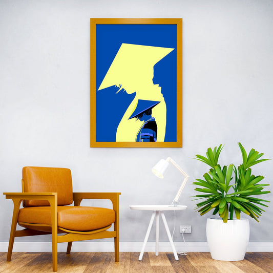Mysterious Ninja Blue Asian Style Poster | Wall Art for Home & Office | High-Quality Print - High-Quality Visual Display
