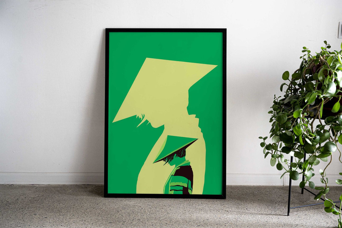 Mysterious Ninja Green Asian Style Poster | Wall Art for Home & Office | High-Quality Print - High-Quality Visual Display