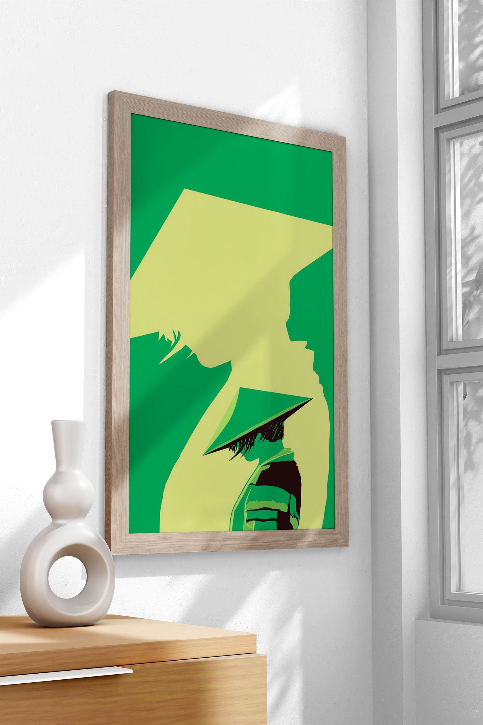 Mysterious Ninja Green Asian Style Poster | Wall Art for Home & Office | High-Quality Print - High-Quality Visual Display
